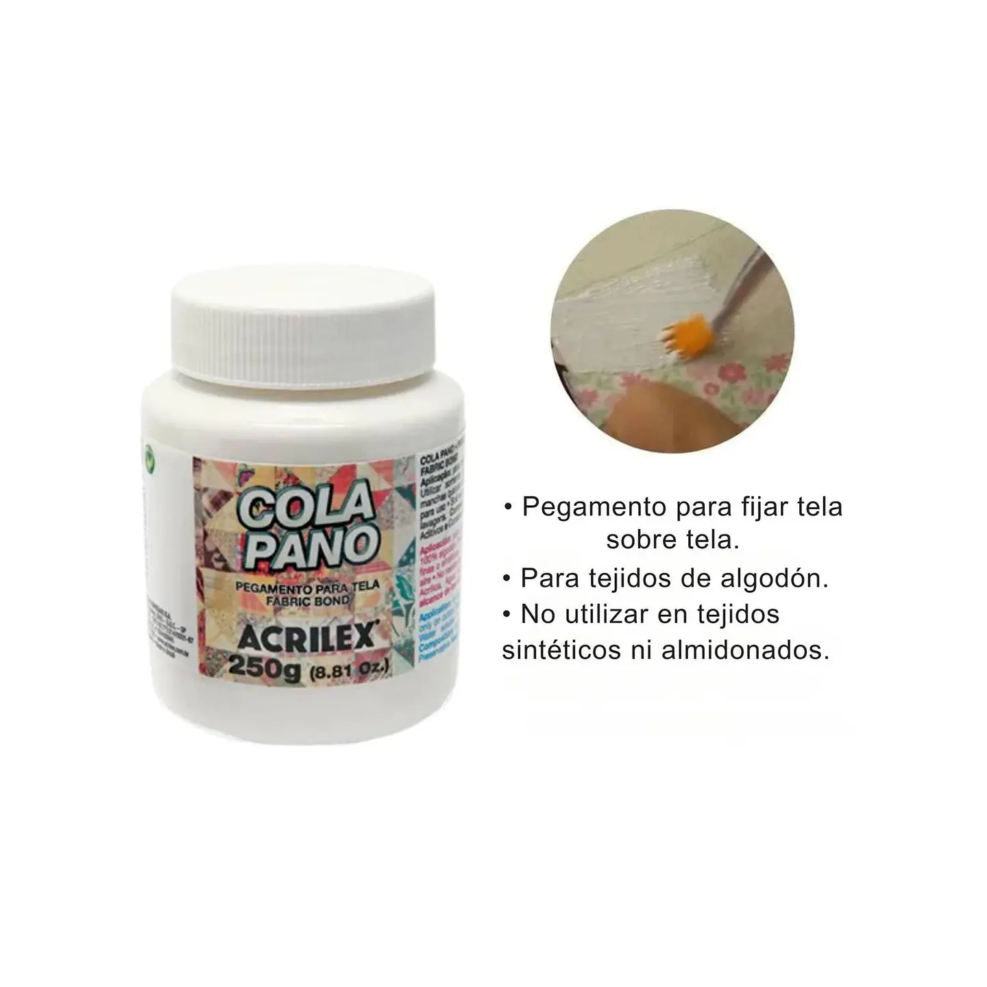 Pegamento Para Tela. Cola Pano 250 Grs. Acrilex 3