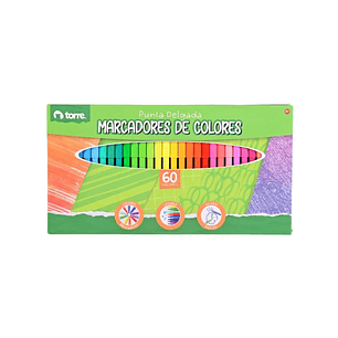 Set Plumones De Dibujo 60 Unid. Marcadores De Colores. Torre