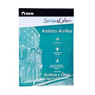 Block Artístico Acrílico Y Óleo A4 Sense Of Color. Torre
