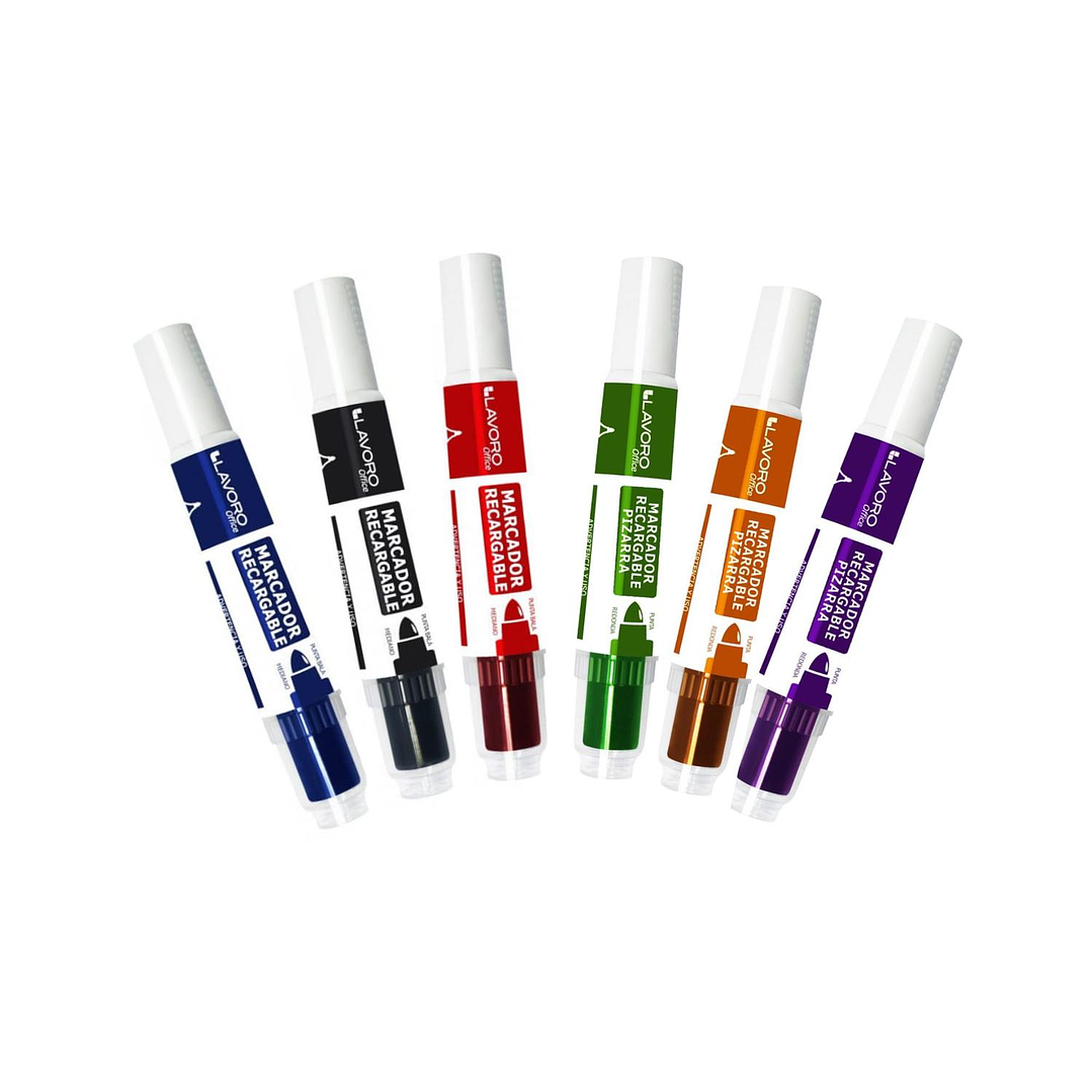 Set Plumones, Marcadores Recargables 6 Unid. Lavoro 3