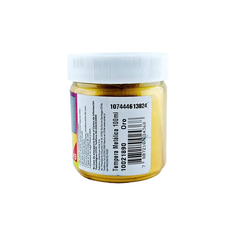 Frasco Tempera Metálica 100ml. Artel 10