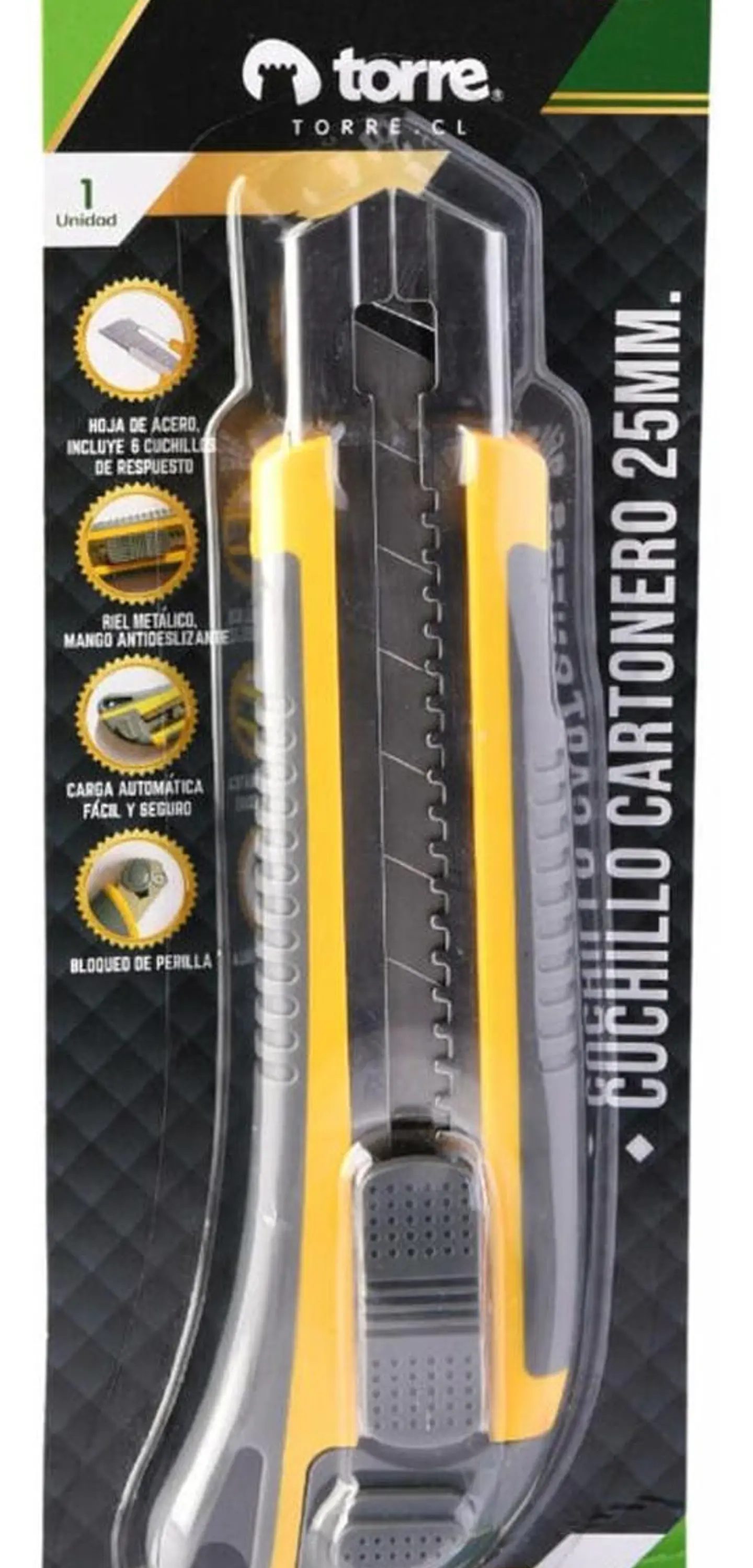 Cuchillo Cartonero Premium Xl 25mm Incluye Repuesto. Torre 1