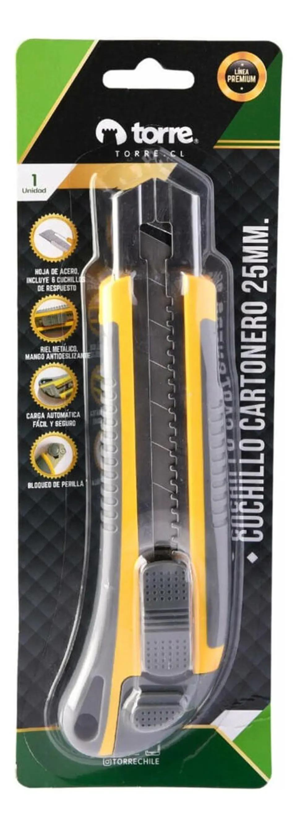 Cuchillo Cartonero Premium Xl 25mm Incluye Repuesto. Torre 1