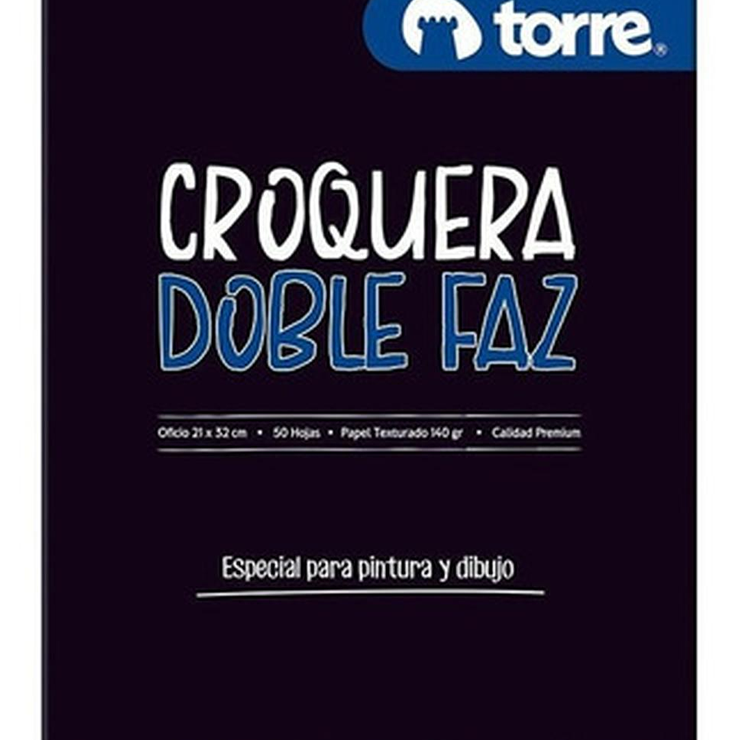 Croquera Doble Faz Oficio 21x32 Cm 50 Hojas. Torre 1