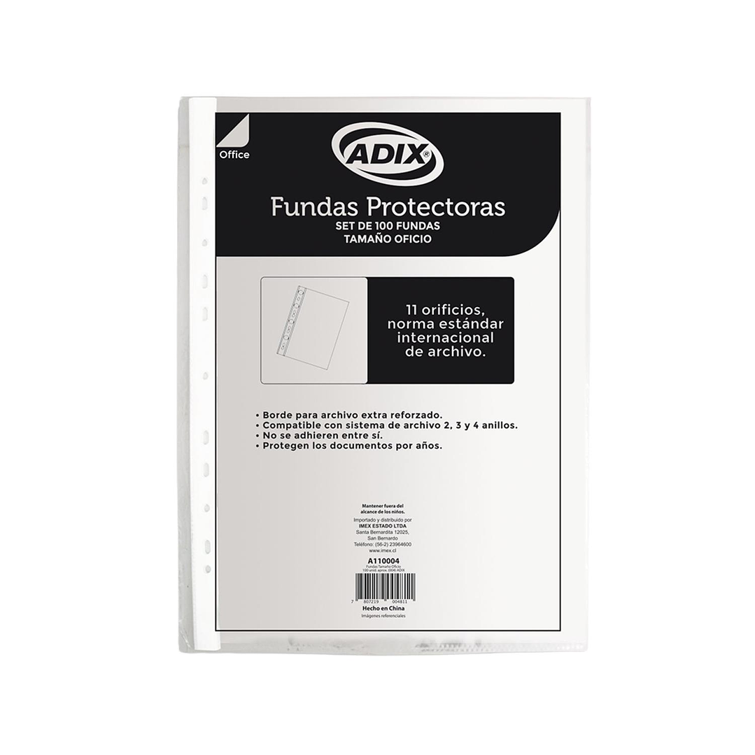 Fundas Protectoras Plasticas Transparente Oficio 100 Un Adix 1