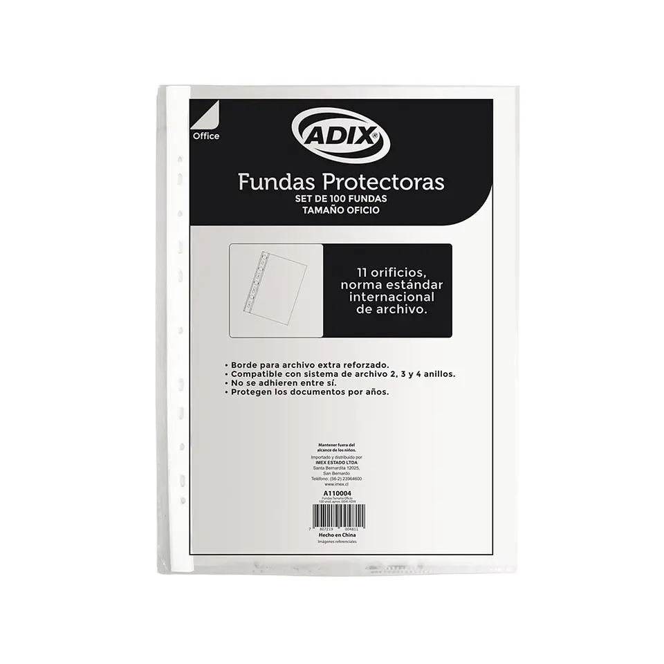 Fundas Protectoras Plasticas Transparente Oficio 100 Un Adix 1
