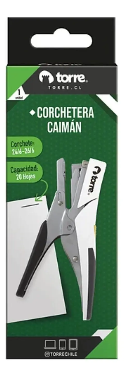 Corchetera Caiman 26/6 20 Hojas. Torre.