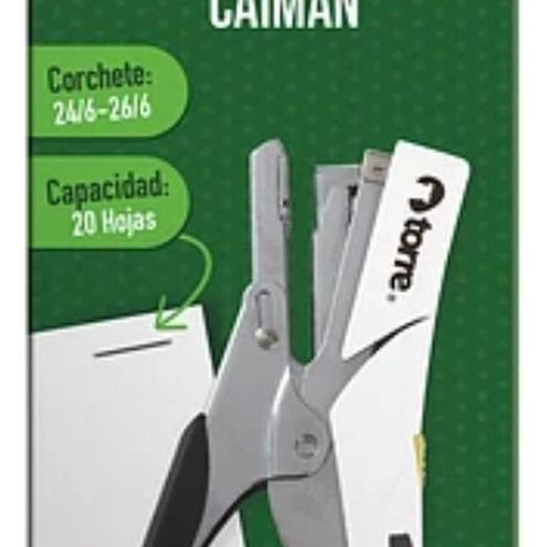 Corchetera Caiman 26/6 20 Hojas. Torre. 1