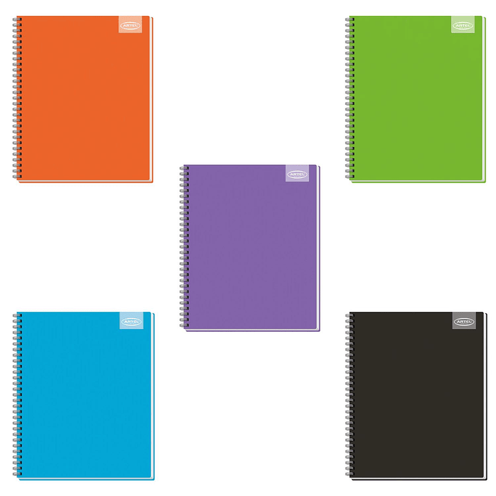 Pack 5 Cuadernos Universitario Colores 100 Hojas 7mm. Artel 1