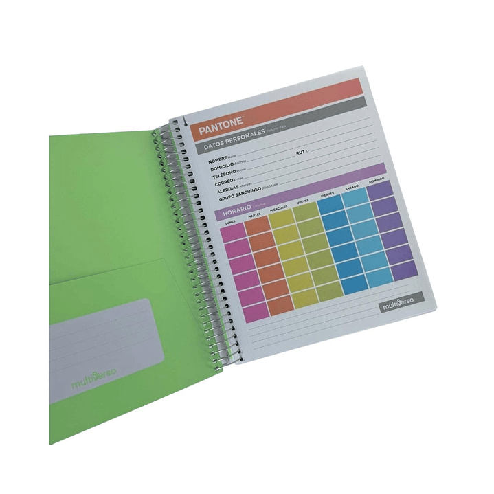 Cuaderno Medio Oficio (17x21,2cm) 150 Hojas. Pantone 18