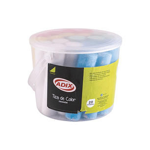 Balde Tizas Jumbo 5 Colores, 20 Unid. Adix. Tizas Grandes