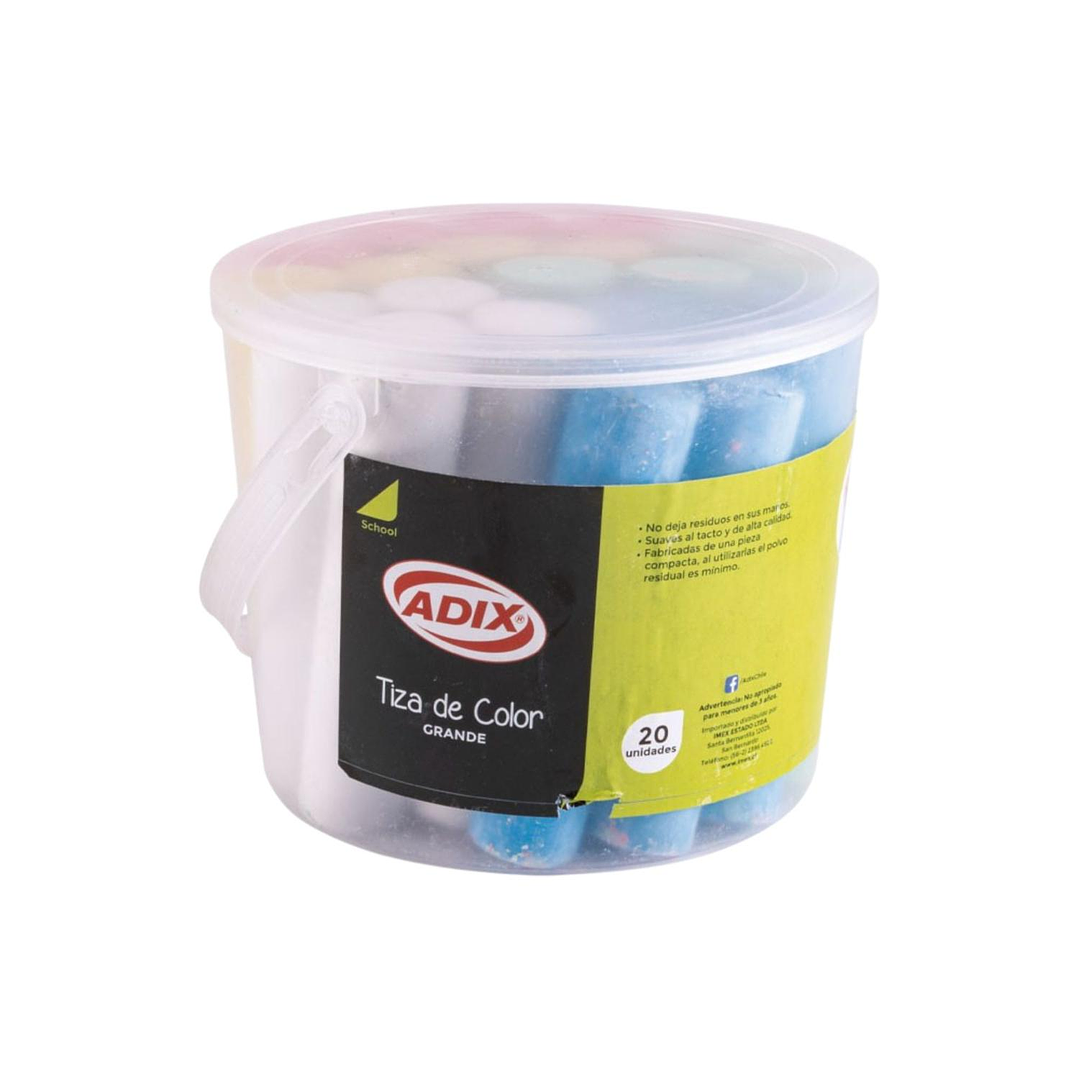 Balde Tizas Jumbo 5 Colores, 20 Unid. Adix. Tizas Grandes 1