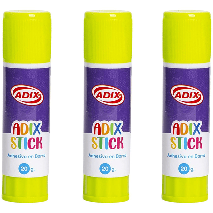 Pegamento, Adhesivo En Barra 20 Gr. 3 Unidades, Adix 1