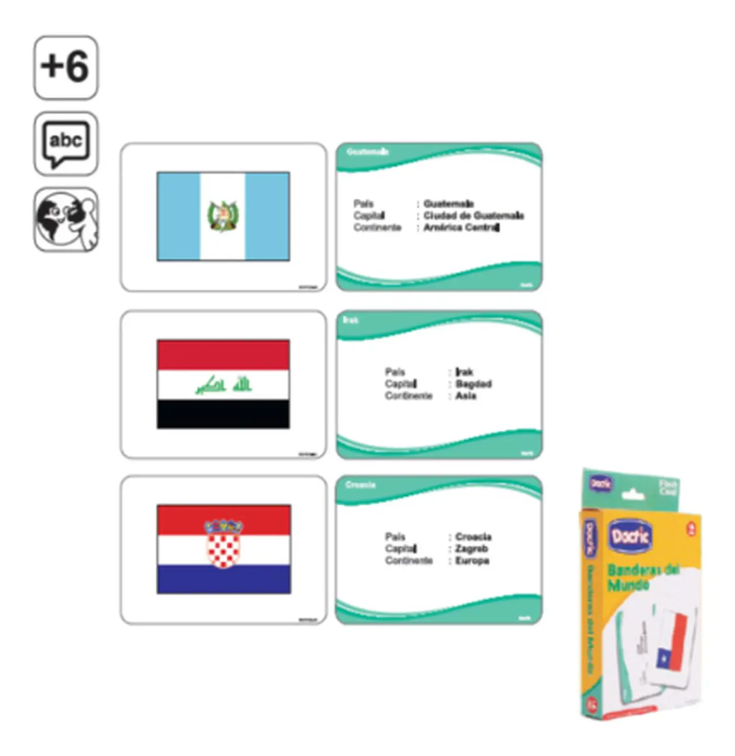 Láminas Didácticas, Flash Card Banderas Del Mundo. Dactic 3