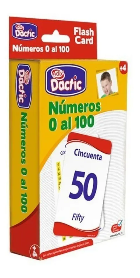 Láminas Didácticas, Flash Card Números Del 0 Al 100. Dactic