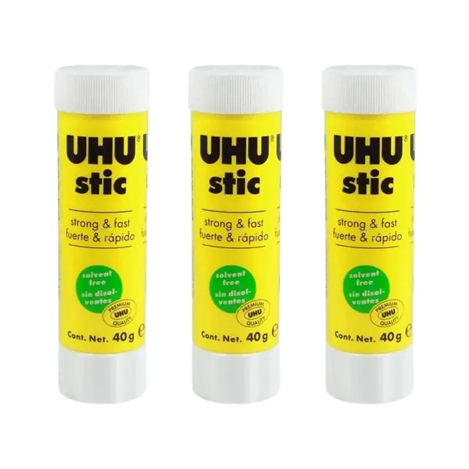Uhu Stic Pegamento, Adhesivo En Barra 40grs. 3 Unid 1