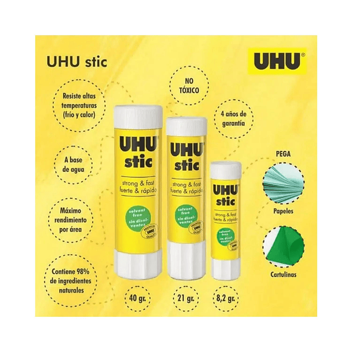 Uhu Stic Pegamento, Adhesivo En Barra 40grs. 3 Unid 3