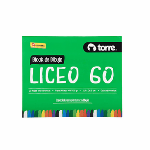 Block De Dibujo Liceo 60, 20 Hojas. Torre