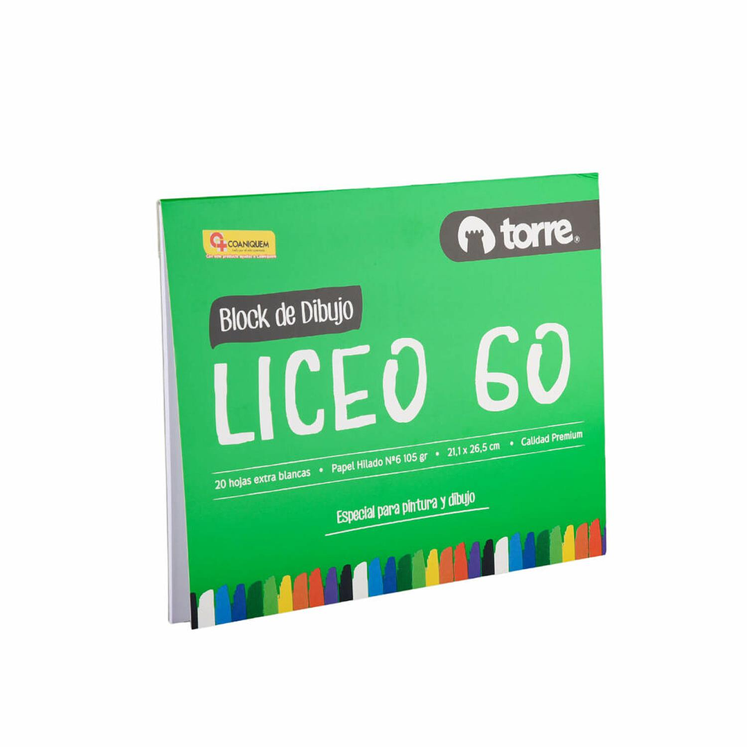 Block De Dibujo Liceo 60, 20 Hojas. Torre 3