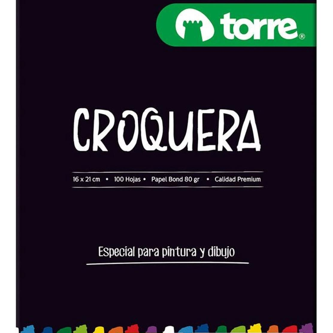 Croquera 16x21 Cms (1/2 Oficio) 100 H Papel Bond 80grs Torre 1