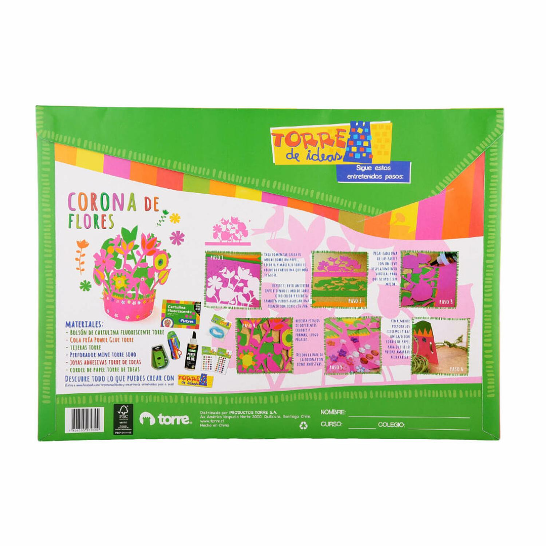 Bolsón Cartulina Flúorescente 6 pliegos - 6 colores. Torre 2