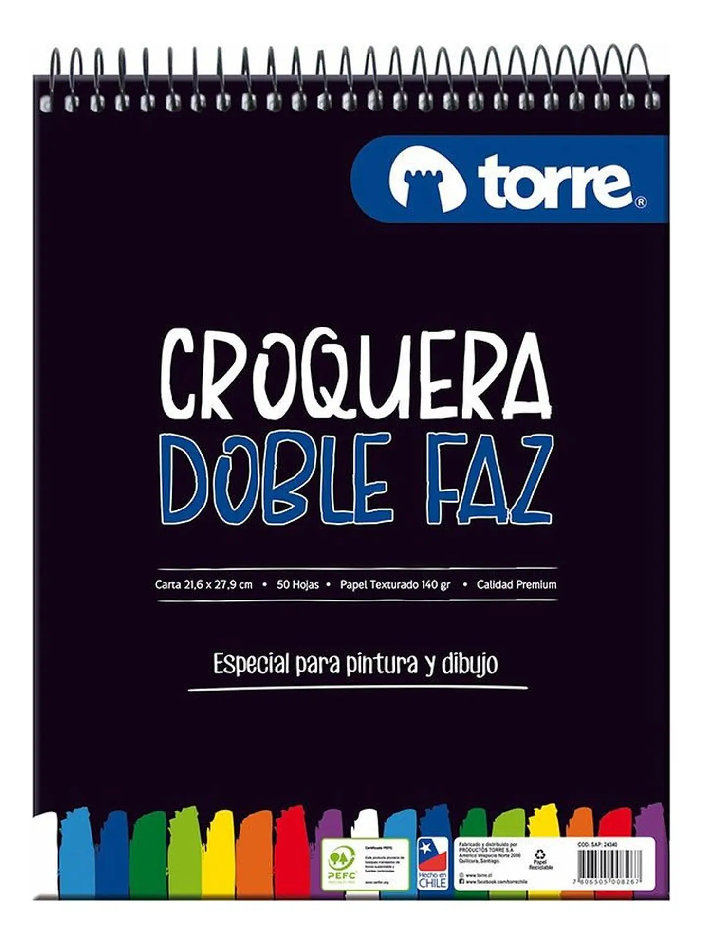 Croquera Doble Faz Carta 21,6x27,9 Cm 50 Hojas. Torre 1