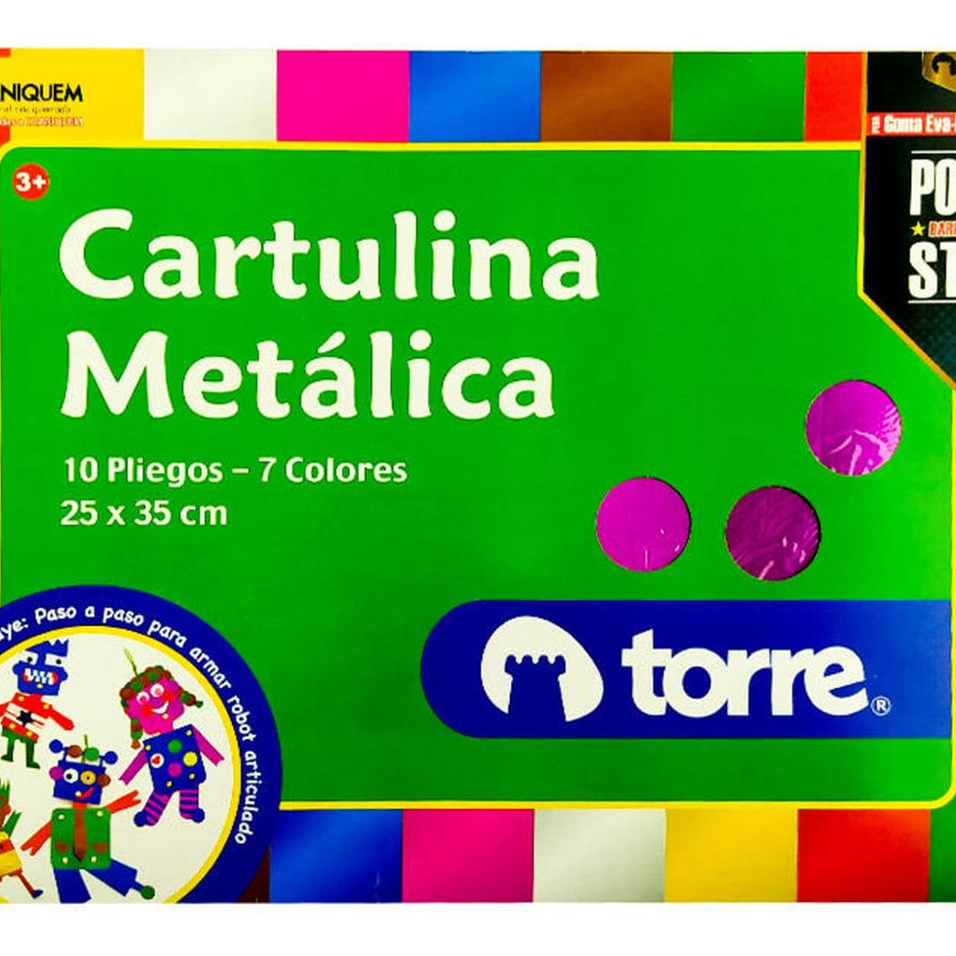 Bolson Cartulina Metalica 7 Colores 10 Pliegos. Torre Imagia 1