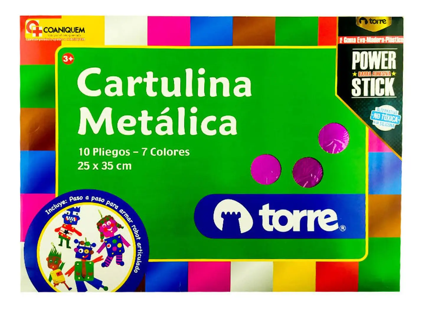 Bolson Cartulina Metalica 7 Colores 10 Pliegos. Torre Imagia 1