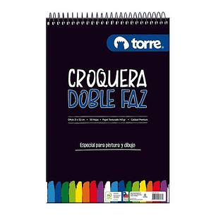 Croquera Doble Faz Oficio 21x32 Cm 50 Hojas. Torre