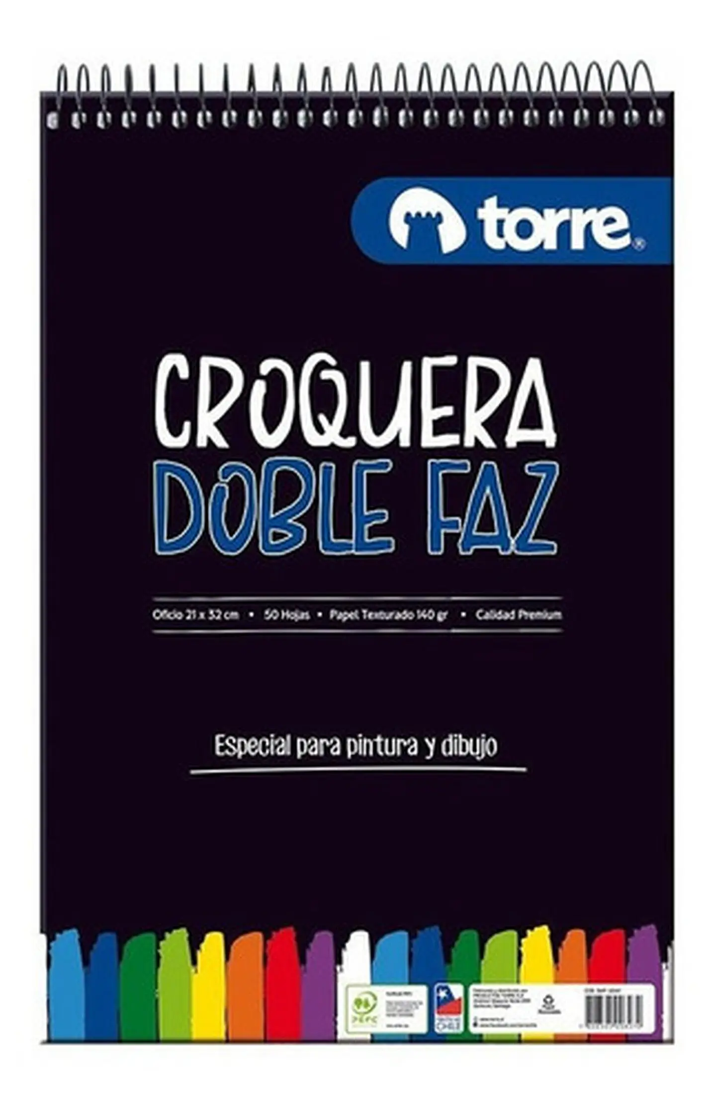 Croquera Doble Faz Oficio 21x32 Cm 50 Hojas. Torre 1