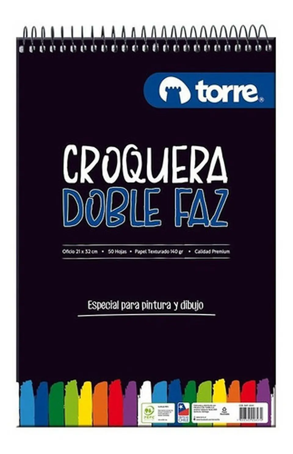 Croquera Doble Faz Oficio 21x32 Cm 50 Hojas. Torre 1