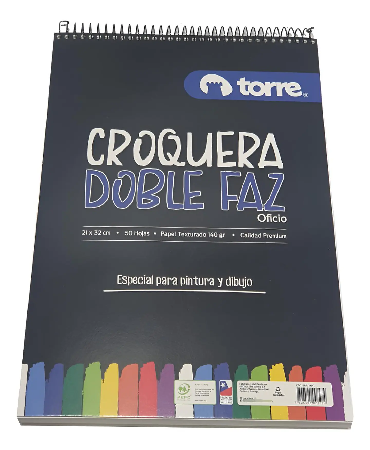 Croquera Doble Faz Oficio 21x32 Cm 50 Hojas. Torre 2