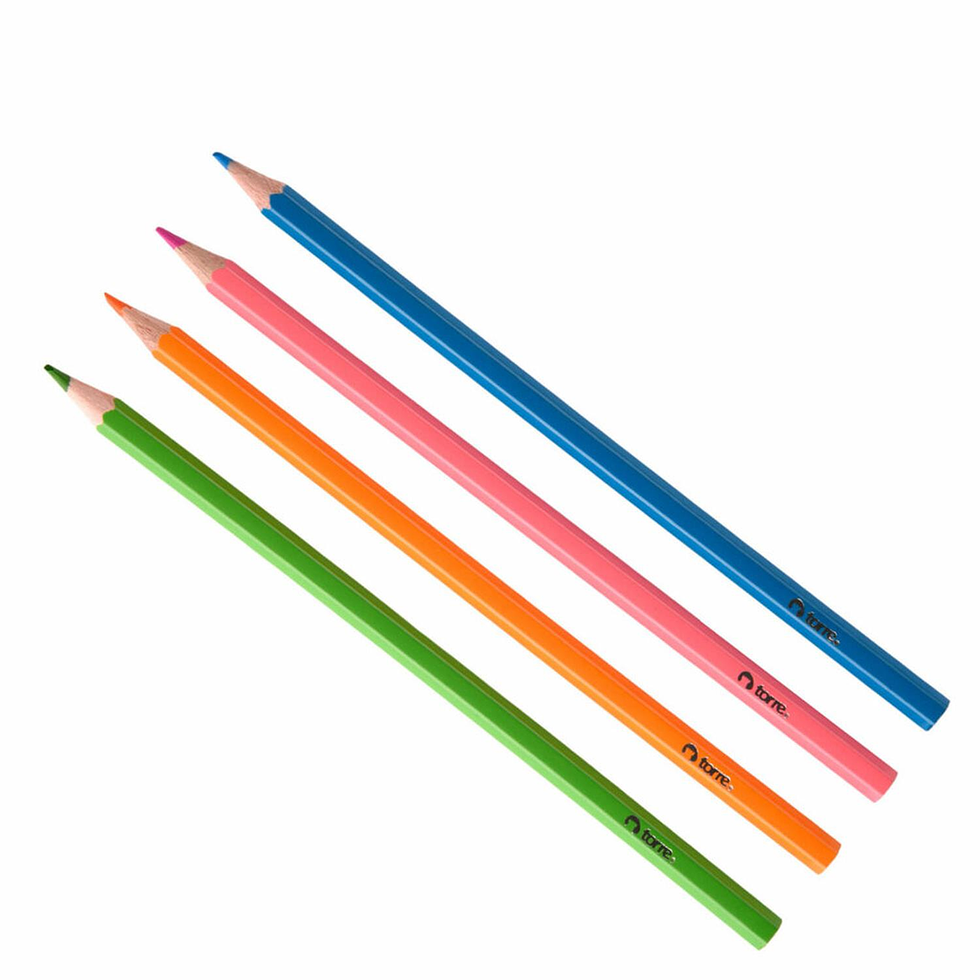 Lápices 12 Colores Hexagonal + 2 Lápices Grafito. Torre 4