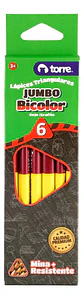 Lápices Bicolor Jumbo Grafito-rojo O Azul-rojo. 6unid. Torre - Miniatura 1