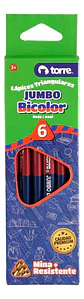 Lápices Bicolor Jumbo Grafito-rojo O Azul-rojo. 6unid. Torre - Miniatura 6