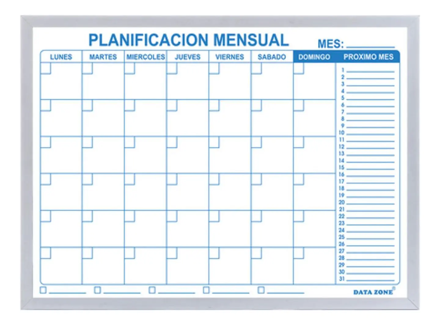 Pizarra Magnética Calendario Planificador Mensual 60x45 1
