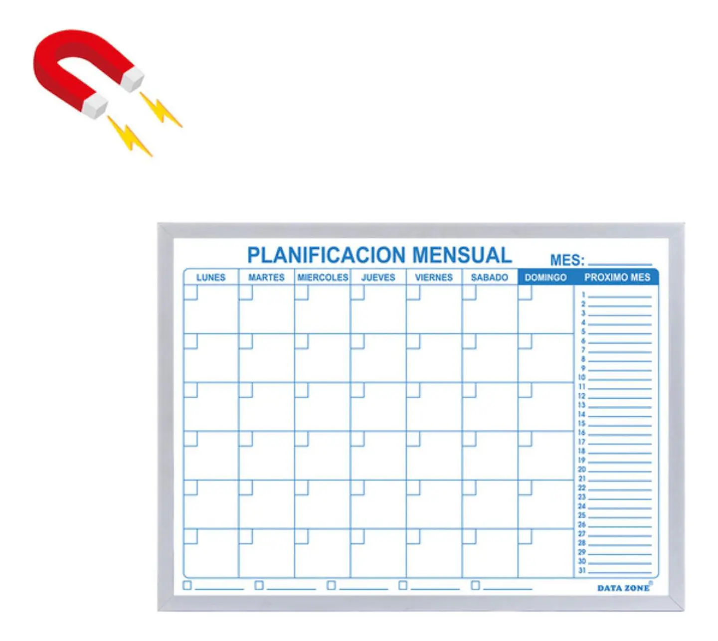 Pizarra Magnética Calendario Planificador Mensual 60x45 3