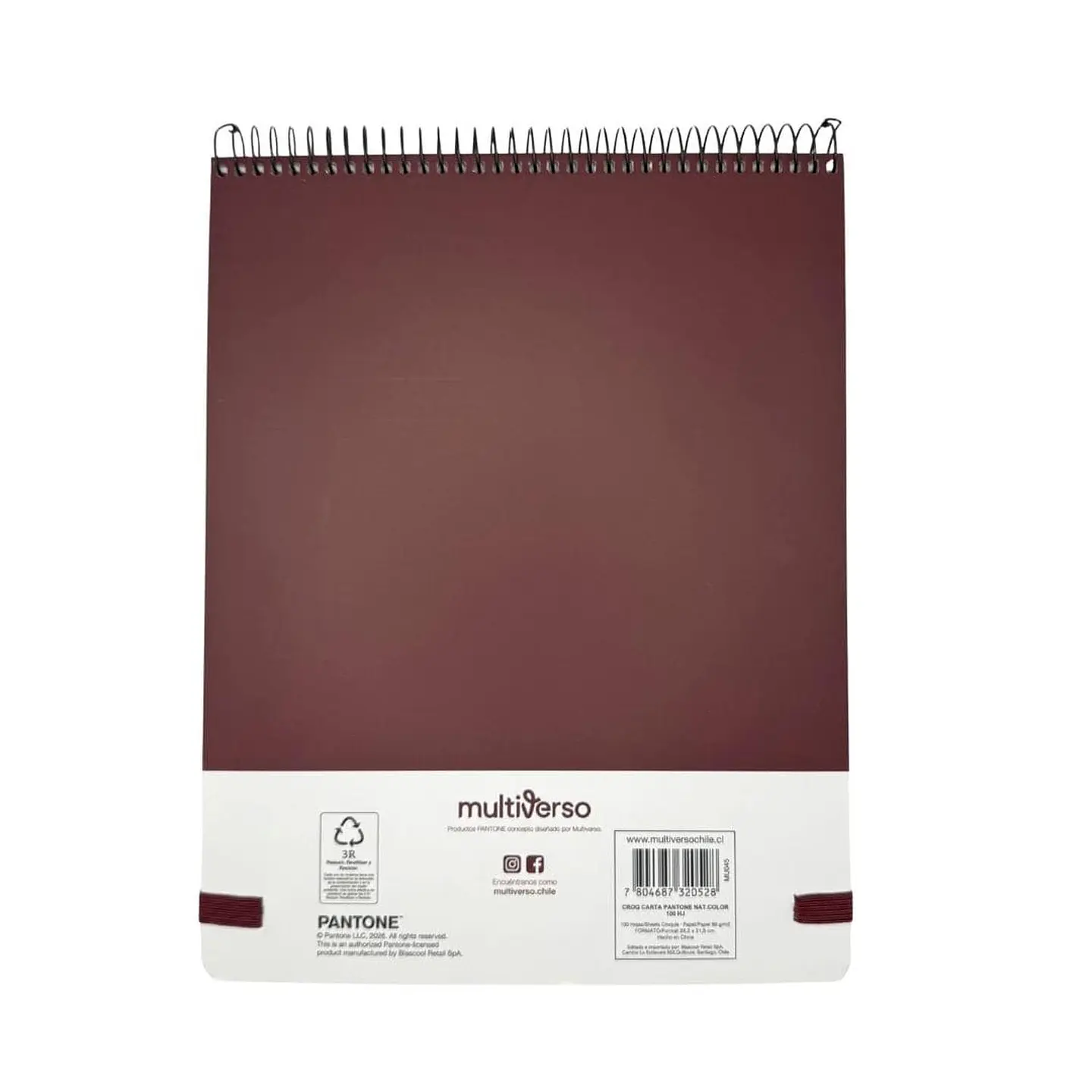 Croquera Pantone Carta Cierre Con Elástico 100 Hojas 80g/m2 13