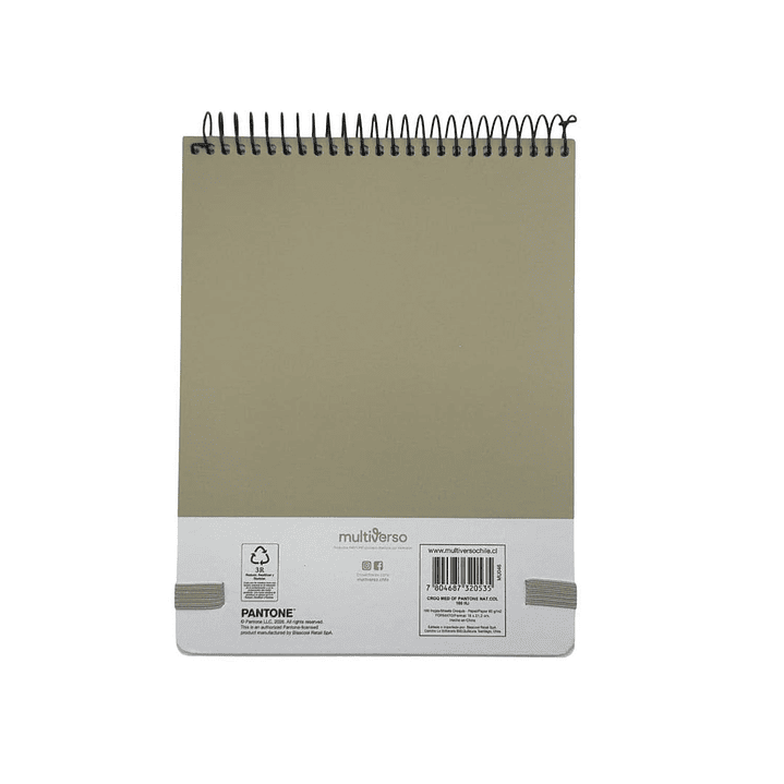 Croquera Pantone Medio Oficio Con Elástico 100 Hojas 80g/m2 8