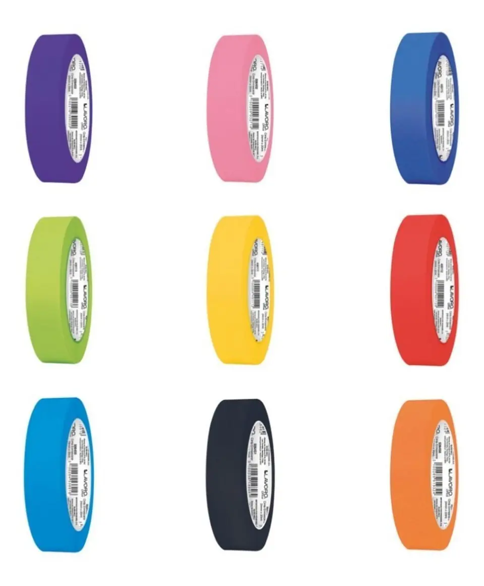 Cinta Enmascarar Masking Tape Color 24mmx20m 9 Colores 1