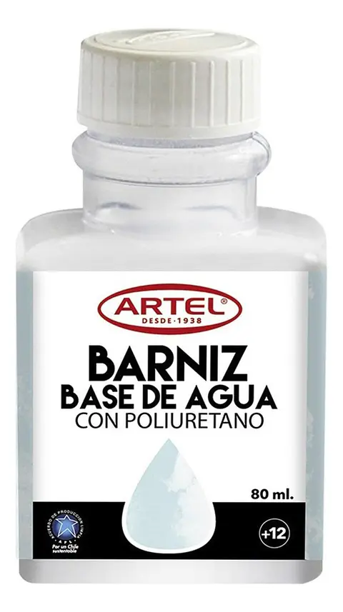 Barniz Base De Agua, Frasco 80ml. Artel