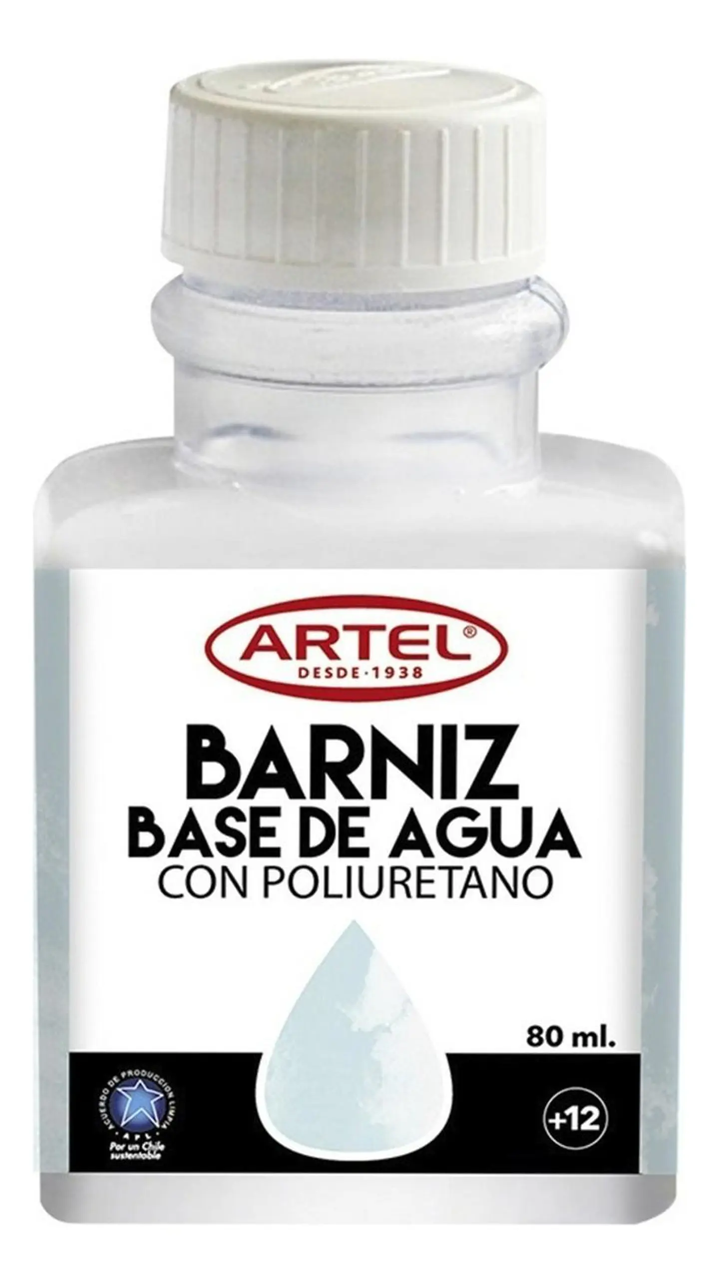 Barniz Base De Agua, Frasco 80ml. Artel 1