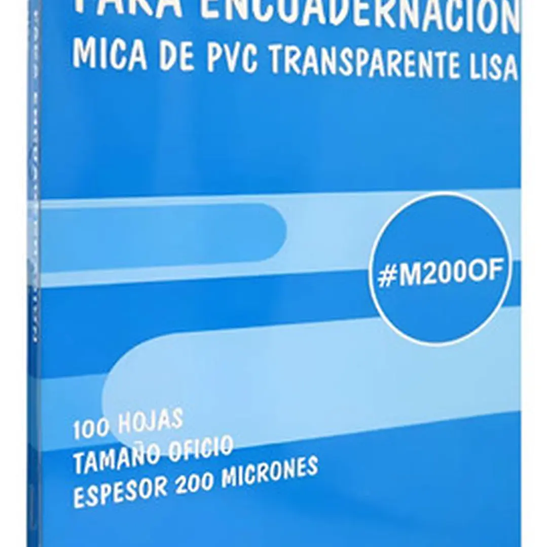Mica Encuadernar Lisa Oficio Natural, 100 Unid, 200mic. Hand 1