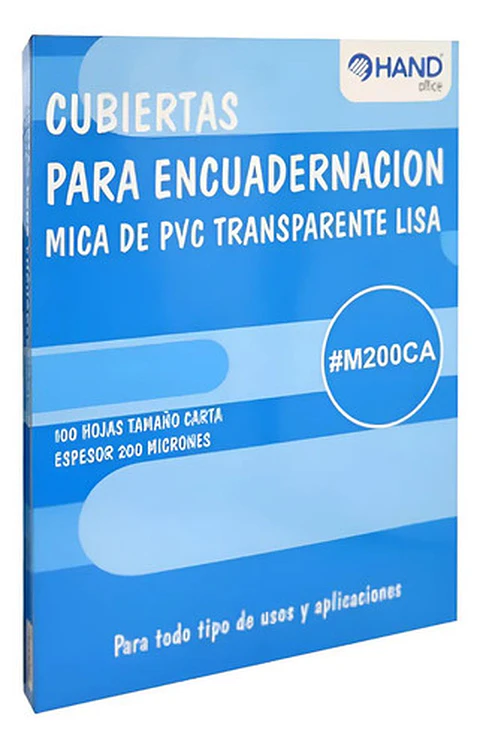 Mica Encuadernar Lisa Carta Natural, 100 Un, 200mic. Hand