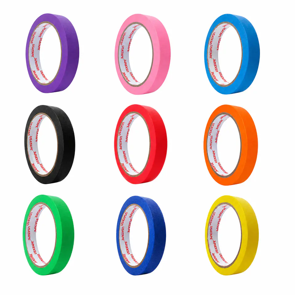 Cinta Enmascarar Masking Tape Color 18mmx20m 9 Colores 1