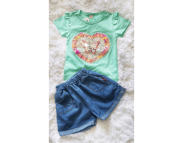 Conjunto polera mariposa y short