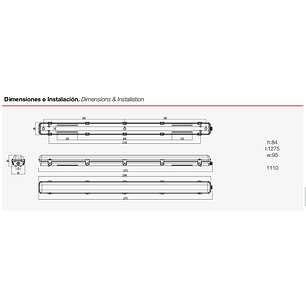 Equipo Estanco LED ROBLAN 2xT8 120cm Sin tubo Incluido