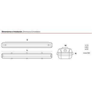 Estanco LED ROBLAN 60cm 20W 2200lm IP65 6500K