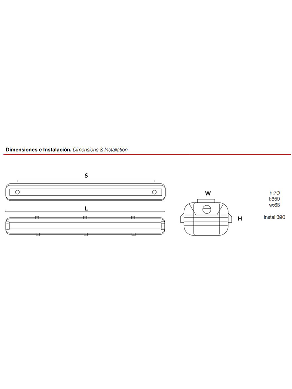 Estanco LED ROBLAN 60cm 20W 2200lm IP65 6500K 2