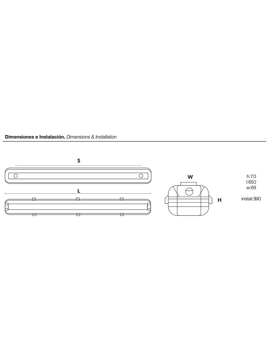 Estanco LED ROBLAN 60cm 20W 2200lm IP65 6500K 2